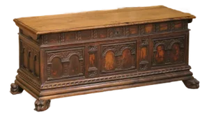 Mid-18th Century Italian Baroque Carved Walnut Cassone Blanket Chest