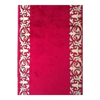 Vintage Persian Tabriz Long Runner, Hand-Knotted Wool, Open Field Pattern, Crimson Red & Ivory, 3x19 For Sale
