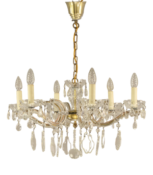 German Crystal Glass Chandelier, 1970s