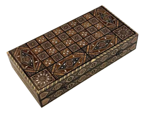 1990s Marquetry Backgammon and Folding Chess Board