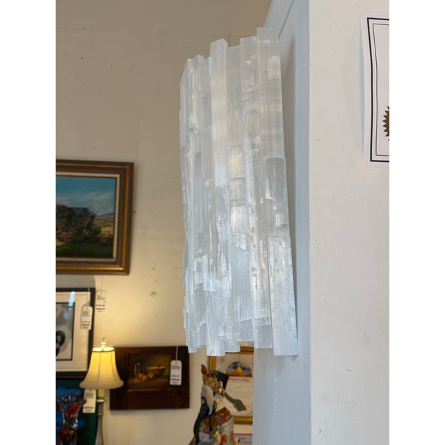 Cream Selenite Sconce For Sale - Image 8 of 12