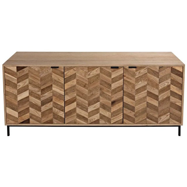 Contemporary NOIR Herringbone Walnut Sideboard For Sale - Image 3 of 9