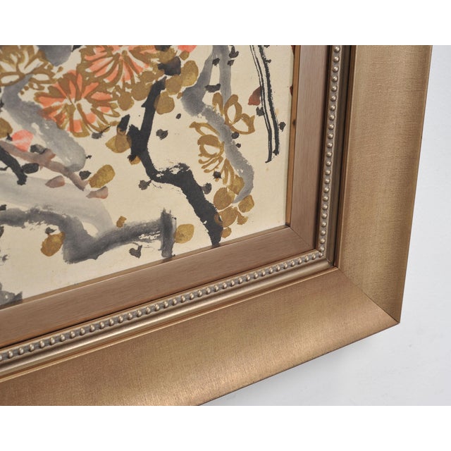 Japanese Floral and Blossom Panorama Watercolor Painting 6 Ft For Sale - Image 13 of 18