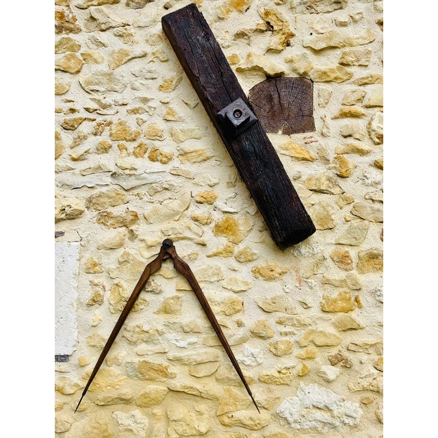 Large, antique, carpenter's divider/scribe compass / drawing compass (aka "compas de charpentier" in French), by Eugène...
