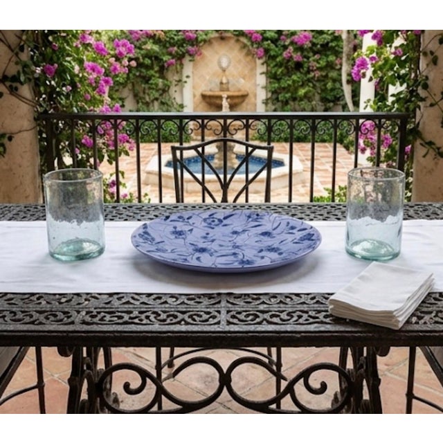 Vintage Moroccan Safi Ceramic Floral Platter by M. Reda Dbila For Sale - Image 11 of 11