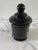 Vintage Black Glass Apothecary Jar Jean Vivaudou Co. Orloff Bergamot Men's Bath Talc For Sale - Image 4 of 9