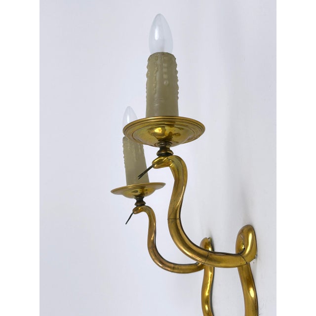 Vintage Cast Brass Cobra Wall Lamps from Maison Jansen, 1960s, Set of 2 For Sale - Image 11 of 18