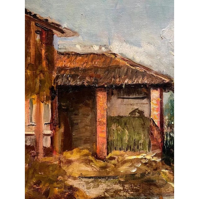Unknown Artist, The Farm, Oil on Canvas For Sale - Image 3 of 13