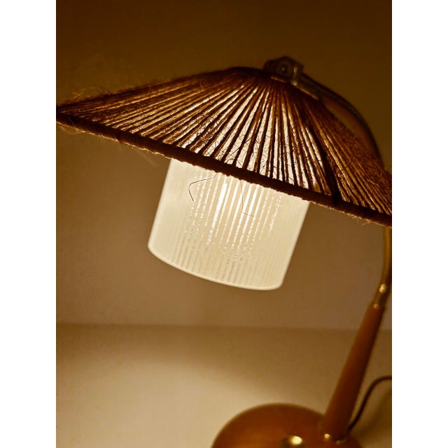 Vintage Desk Lamp in Sisal and Wood from Temde, 1960s For Sale - Image 17 of 18