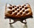 Wood Cora 1920 English Mahogany Chesterfield Leather Stool For Sale - Image 7 of 11