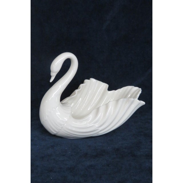 Lenox Porcelain Swan Figurine Bowl Planter Dish Ivory Color Made in Usa 5206b For Sale In Miami - Image 6 of 15