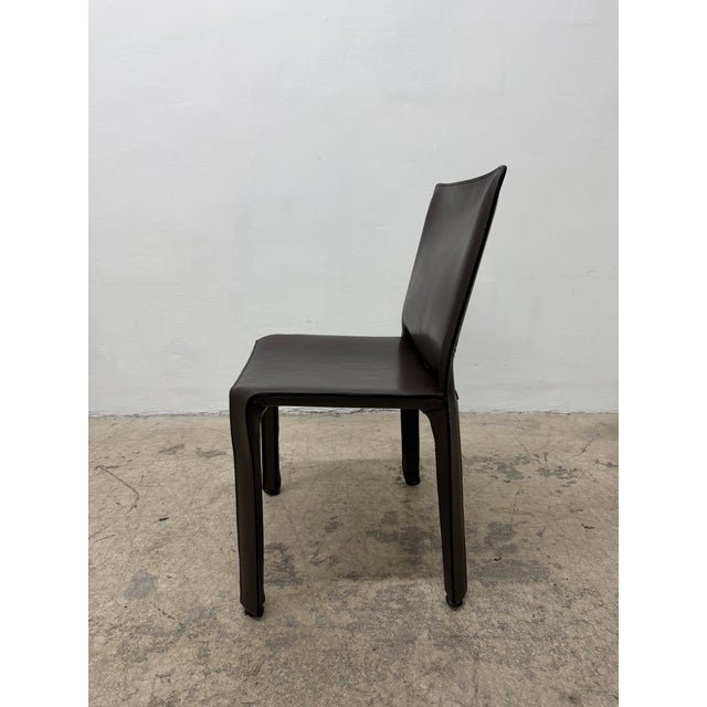 Mario Bellini Cab 413 Brown Leather Dining Chairs for Cassina - Set of Six For Sale In Miami - Image 6 of 18