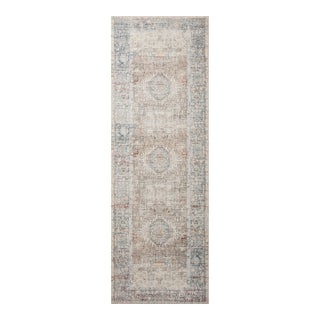 Chris Loves Julia x Loloi Jules Natural / Ocean 2'-6" x 12'-0" Runner Rug For Sale