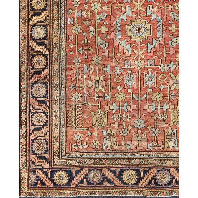 Islamic Antique Persian Serapi Rug With All-Over Geometric Design For Sale - Image 3 of 13