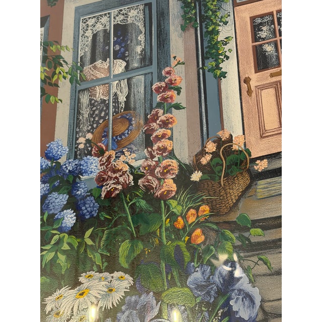 Beautiful Garden Serigraph Painting with Certificate of Authenticity.