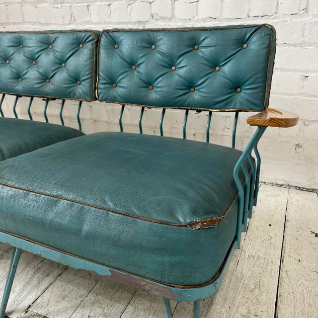 Wood Vintage Woodard Outdoor Patio Sectional Sofa, Attributed For Sale - Image 7 of 11