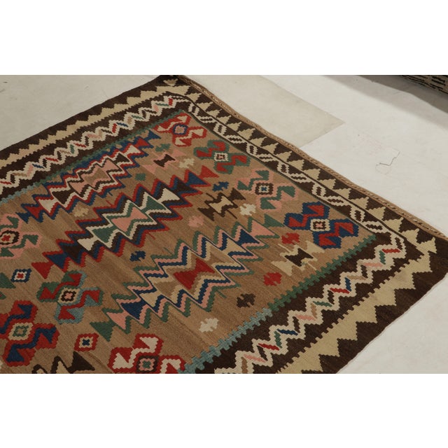 1920s Antique Persian Kilim Rug in Beige-Multicolor Tribal Patterns by Rug & Kilim For Sale - Image 5 of 9