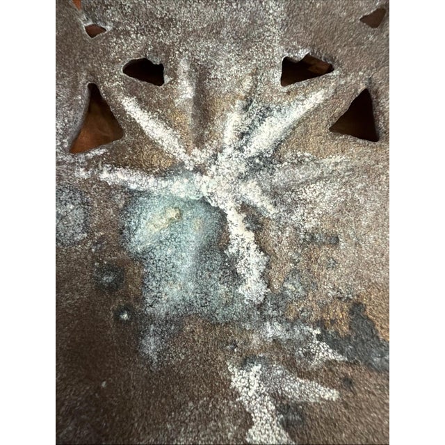 Metal Antique Brass Wall Trivet Hearth Trivet Heart Hanger Sunburst c.1900 9x5 For Sale - Image 7 of 7