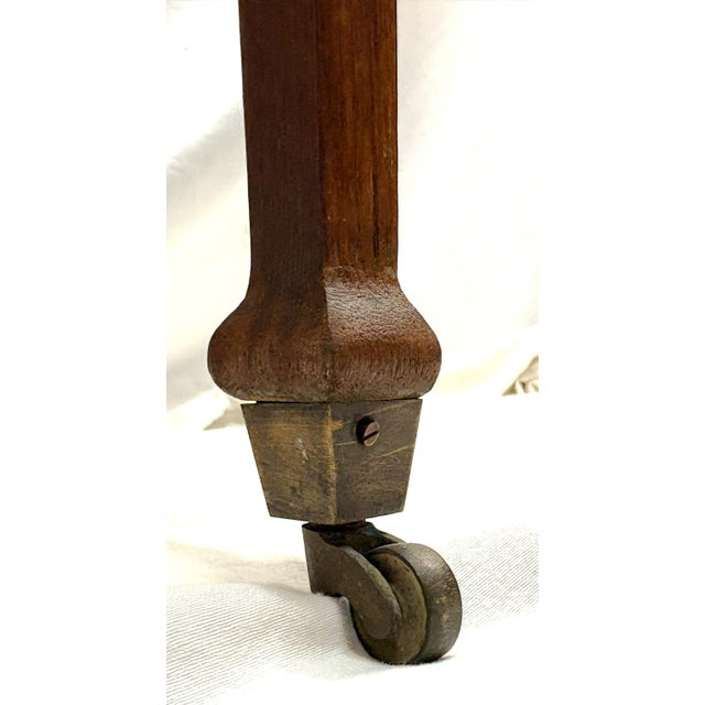 Early 20th Century Antique Campaign Style Victorian Flip Top Desk/ Sewing Stand on Brass Casters For Sale - Image 5 of 18