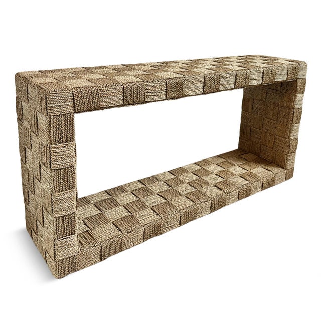 Woven Seagrass Console Table For Sale - Image 4 of 13