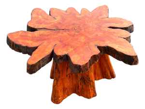 Beautiful Vintage Cypress Live Edge Tree Stump Center Coffee Table