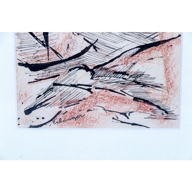 1950s 1950s Elizabeth Erlanger Abstract Mixed Media on Paper (C. Mid-Century) For Sale - Image 5 of 5