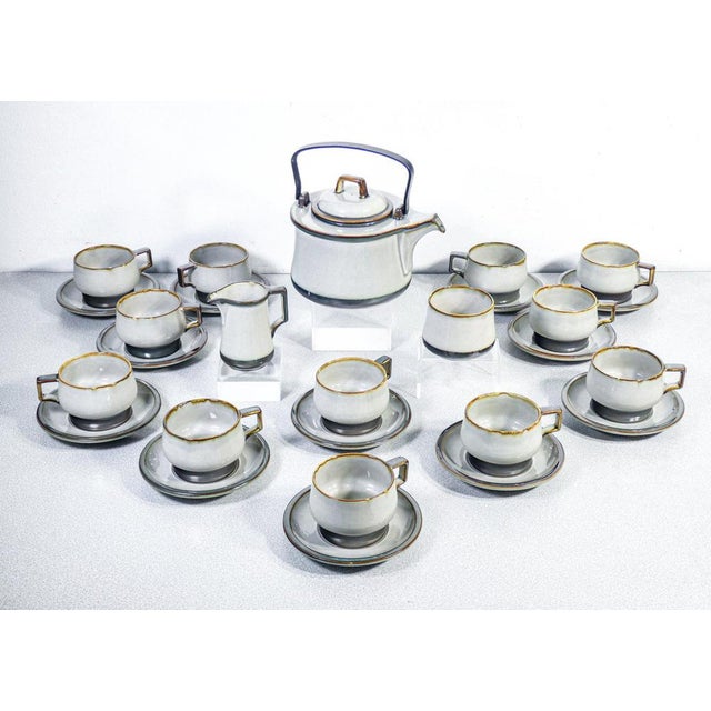 Tea Service in Stoneware from Bing & Grondal, Set of 15 For Sale - Image 15 of 15