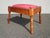 1960s Vintage Oak French Country Rose Colored Velvet Footstool W Decorative Nails For Sale - Image 5 of 12