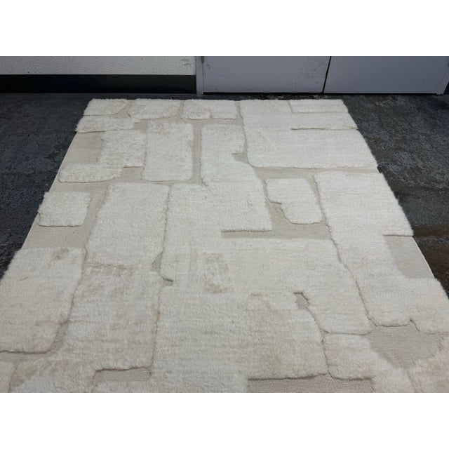6ft × 9ft 1in Restoration Hardware Ilyas Ivory Wool Rug For Sale - Image 9 of 12
