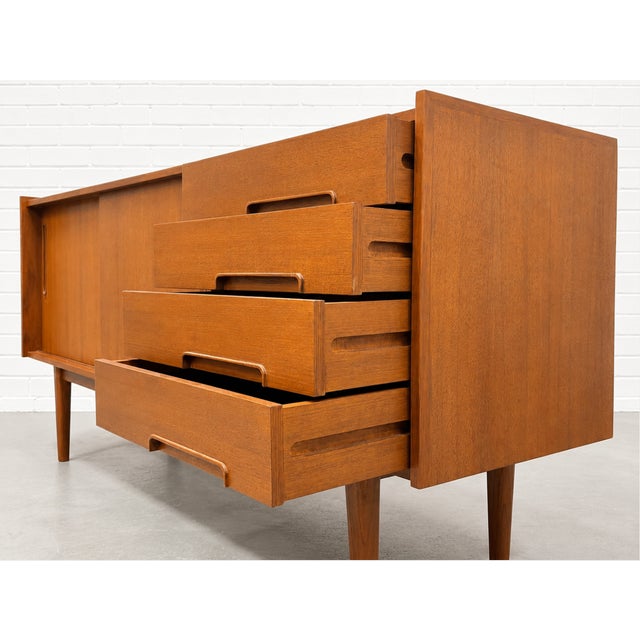 Mid Century Modern Styled Handmade Teak Credenza | Danish Media Stand Sideboard For Sale - Image 10 of 12