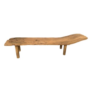 Andrianna Shamaris Impressive Teak Wood Bench or Chaise For Sale