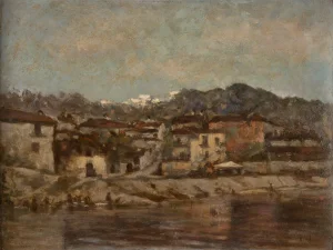 Eugenio Gignous, Lake Maggiore, 1901, Oil on Board