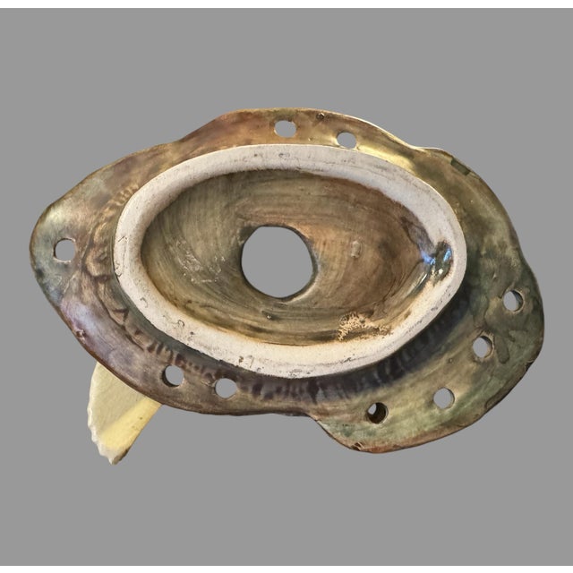 Ceramic Vintage Weller Muskota Art Pottery Figural Art Nouveau Leda & Swan Flower Frog For Sale - Image 7 of 9