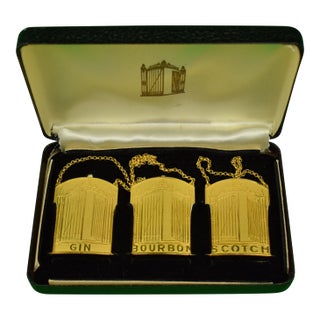 Box Set X 3 "21" Club Brass Decanter Tags For Sale