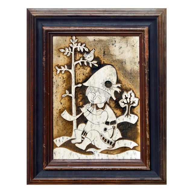 1960s Rodney Winfield Carved Marble Flute Player 1960 For Sale - Image 5 of 5