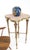 Metal Exception Clover Shape Pink Marble Top Fluted Brass Legs Tall Pedestal Stand For Sale - Image 7 of 15