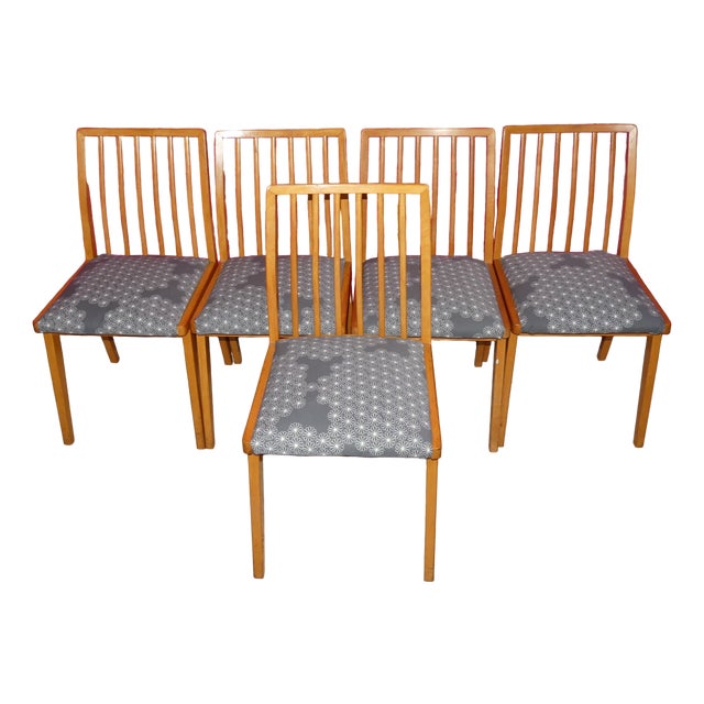 Dining Chairs with Spring Core and Rung Backrest from Wilkhahn, 1960s, Set of 5 For Sale