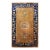 Vintage Chinese Art Deco Area Rug, Hand-Knotted Wool Pile, Tan, Dark Blue, 1920s For Sale