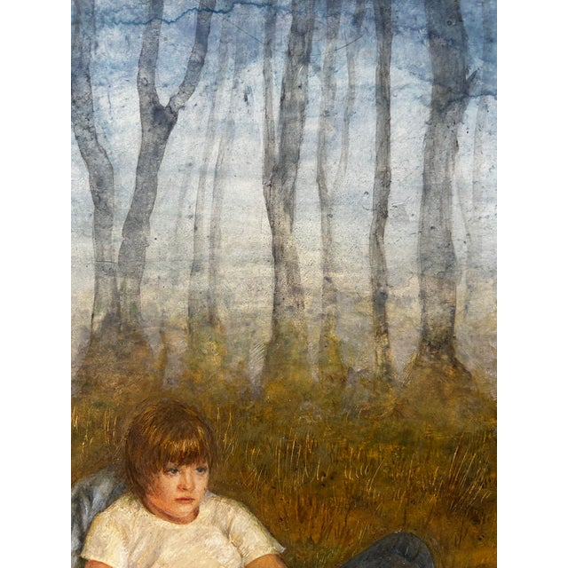 Realism Late 20th Century Egg Tempera & Gold Leaf Painting on Wood “Nicholas” by Valeria Mariscal For Sale - Image 3 of 9