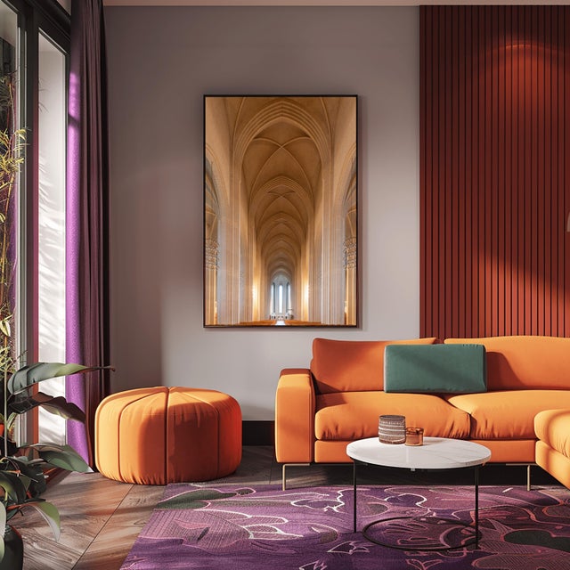 Richard Silver Grundtvig’s Church Copenhagen – Scandinavian Architectural Photography 60" X 40" For Sale - Image 4 of 4