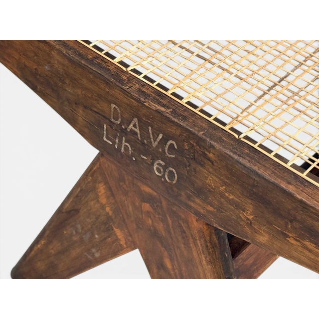Pierre Jeanneret, Three Seat Benches, Teak, Cane, Chandigarh, India, 1960s For Sale - Image 14 of 16