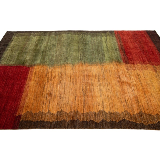 2020s Modern Handmade Lori Persian Wool Rug With Multicolor Design For Sale - Image 5 of 10