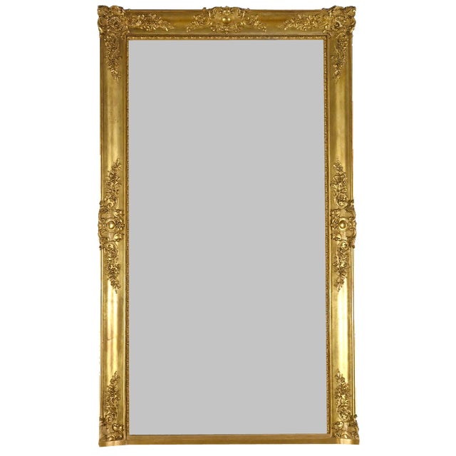 Louis XIV Style Gilded Leaf Mirror For Sale