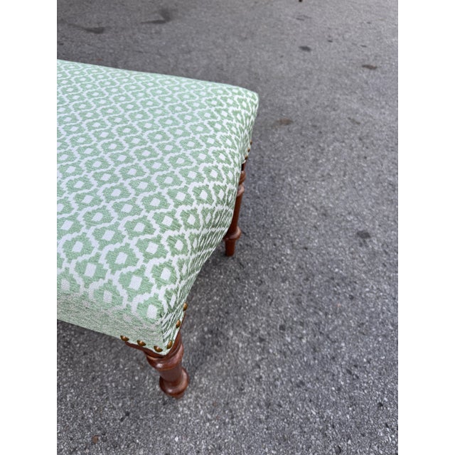 Newly Upholstered English Bench For Sale In Nashville - Image 6 of 8