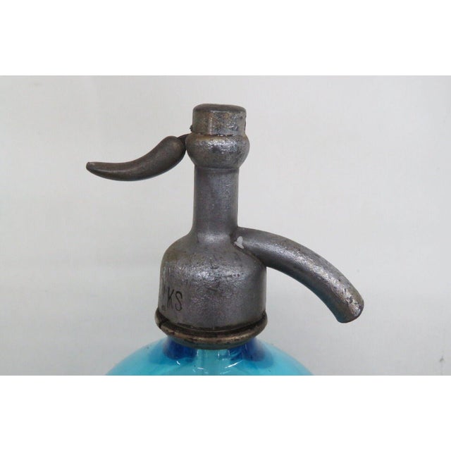 Blue J H Bryant London 1930s Syphon Seltzer Bottle For Sale - Image 10 of 12