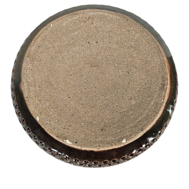 Ceramic Studio Art Pottery Iridescent Modern Bowl 9" For Sale - Image 7 of 8