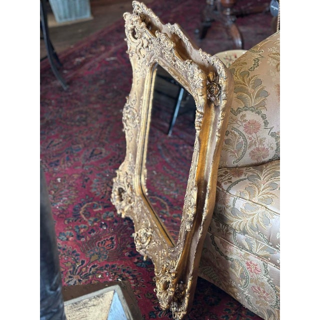 Vintage Gold Rococo Style Wall Mirror For Sale - Image 4 of 8