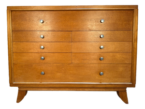 Vintage Oak Chest of Drawers with Splayed Legs, 1950s