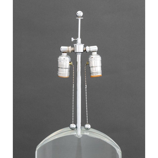 Modern Clear Acrylic and Chrome Table Lamps, Pair For Sale - Image 4 of 8