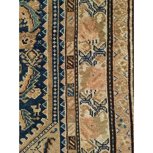 Late 19th Century Antique Persian Malayer Area Rug, Allover Herati Geometric Design, Navy & Ivory, 4’ X 7’ For Sale - Image 5 of 9